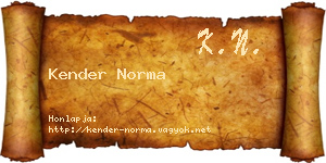 Kender Norma névjegykártya
